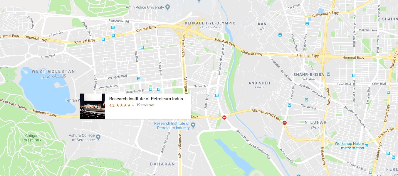 کروکی پژوهشگاه صنعت نفت