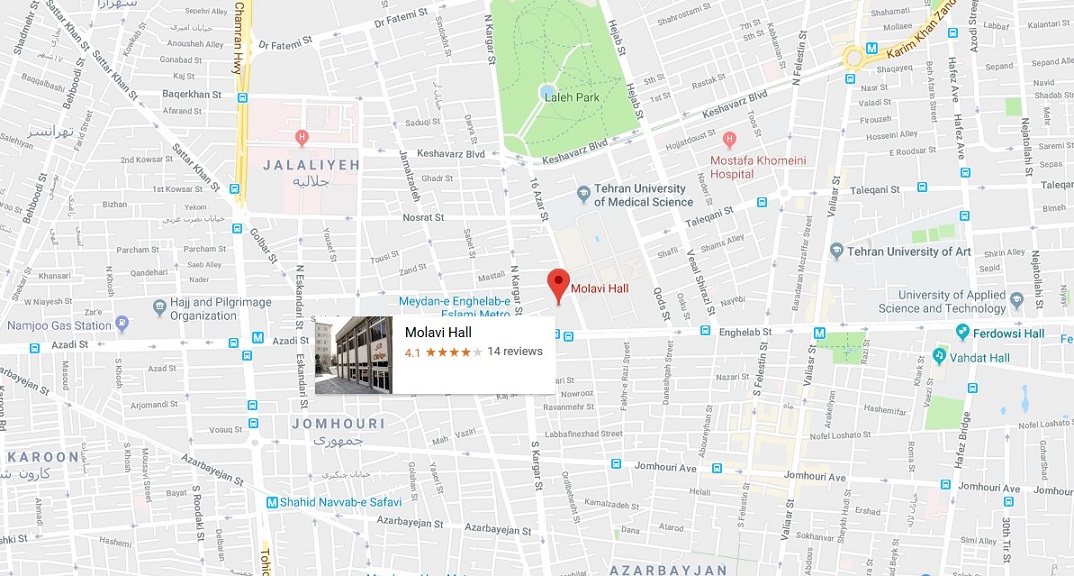  کروکی مرکز تاتر مولوی تهران